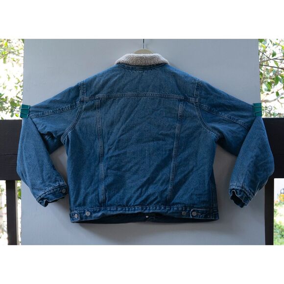 Gap Jacket Women's Denim Trucker Sherpa Lined Collar‎ Casual Size XL - Picture 4 of 5